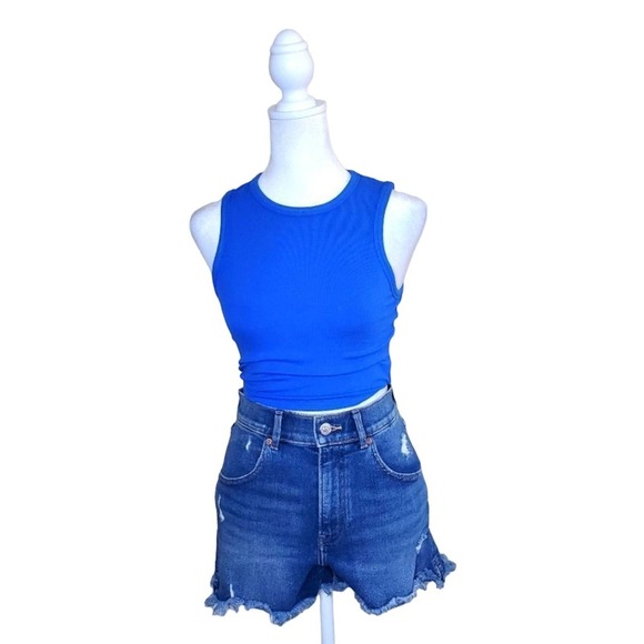 NWT Lelis Cobalt Blue Ribbed Tank Top - Picture 1 of 3